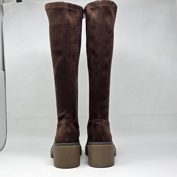 White Mountain Brown Marcella Boots Women’s Size 6.5 Riding Round Toe Mid Calf - Picture 5 of 9